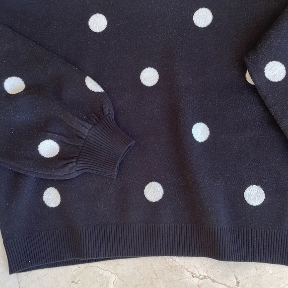 PREMISE BLACK/WHITE POLKA DOT SWEATER - Picture 3 of 6